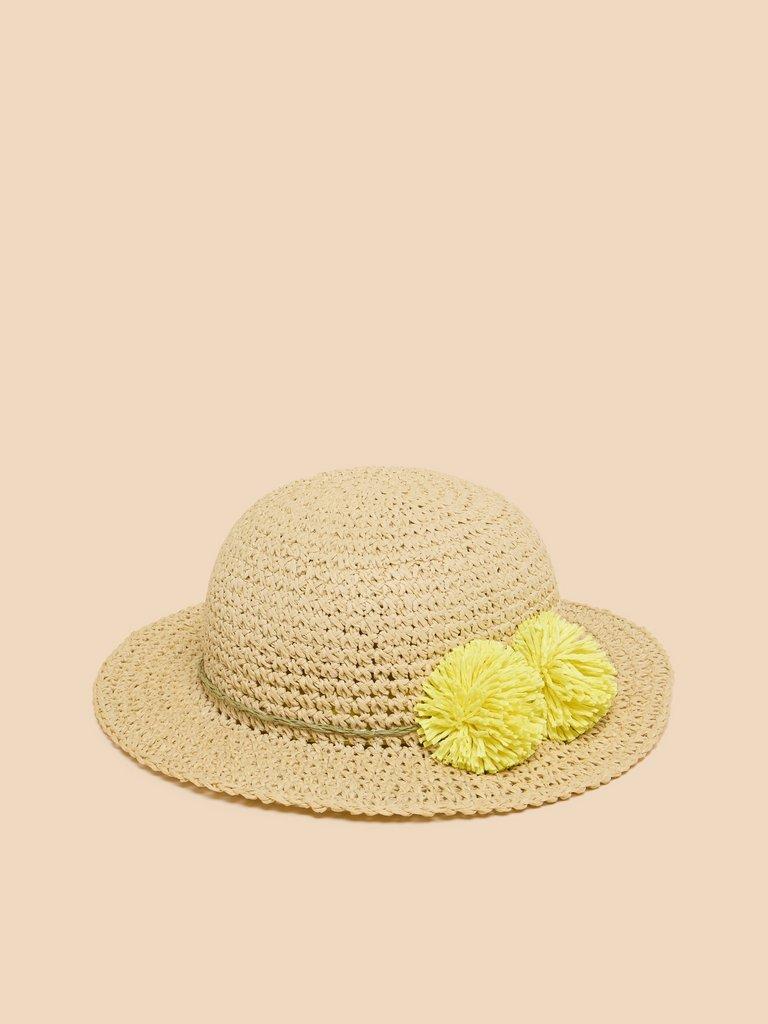 Girls Summer Hat in NAT MLT - FLAT FRONT