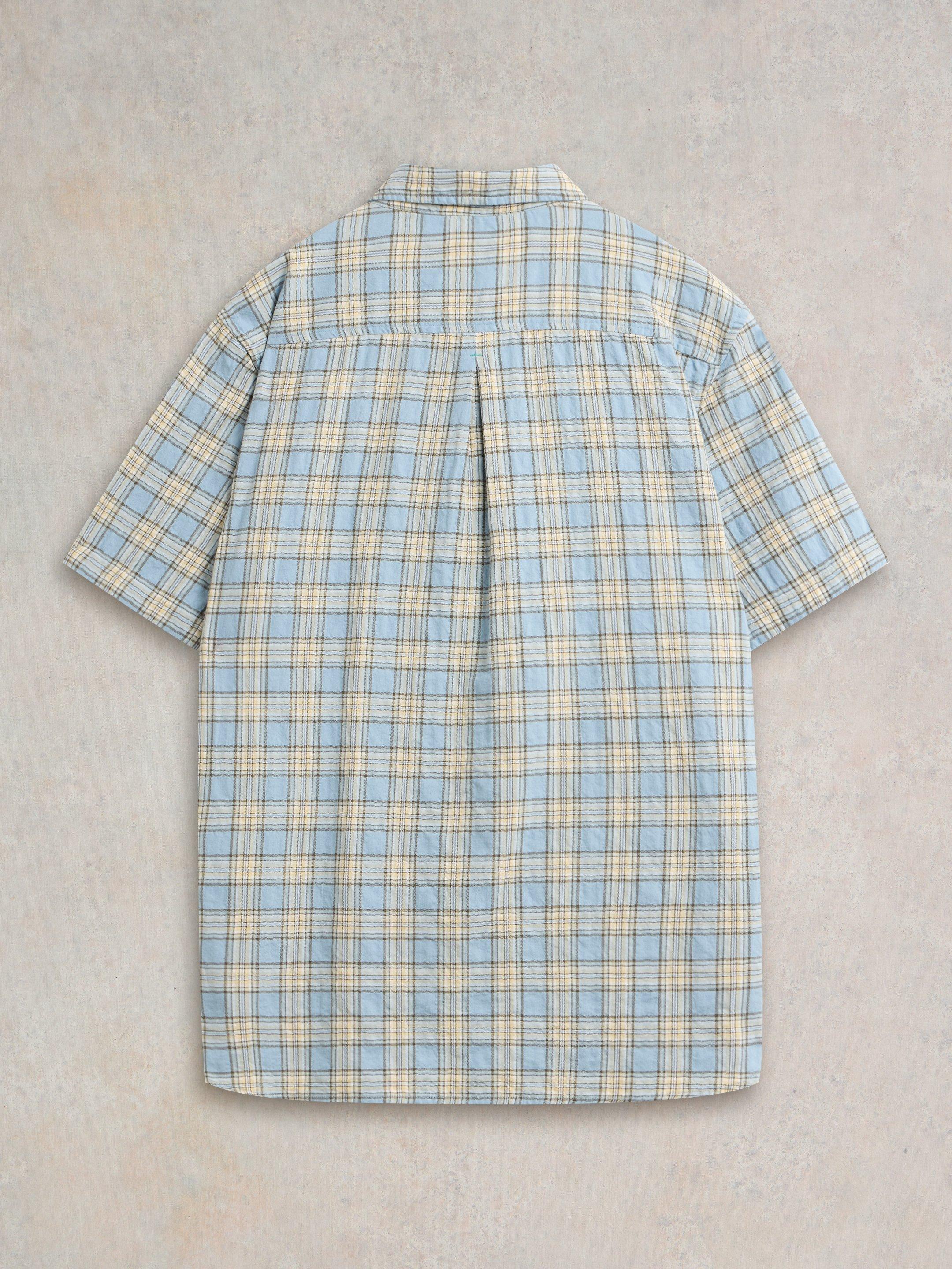 Madras Check SS Shirt in BLUE MLT - FLAT BACK