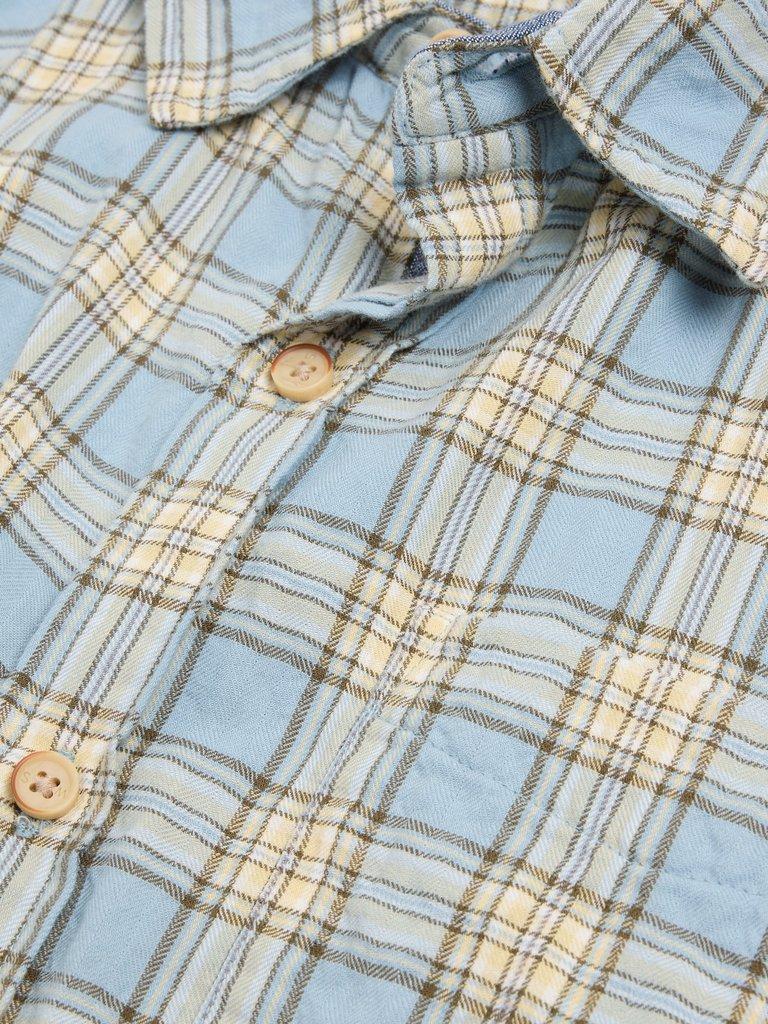 Madras Check SS Shirt in BLUE MLT - FLAT DETAIL