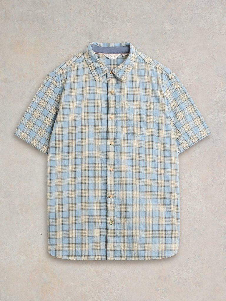 Madras Check SS Shirt in BLUE MLT - FLAT FRONT