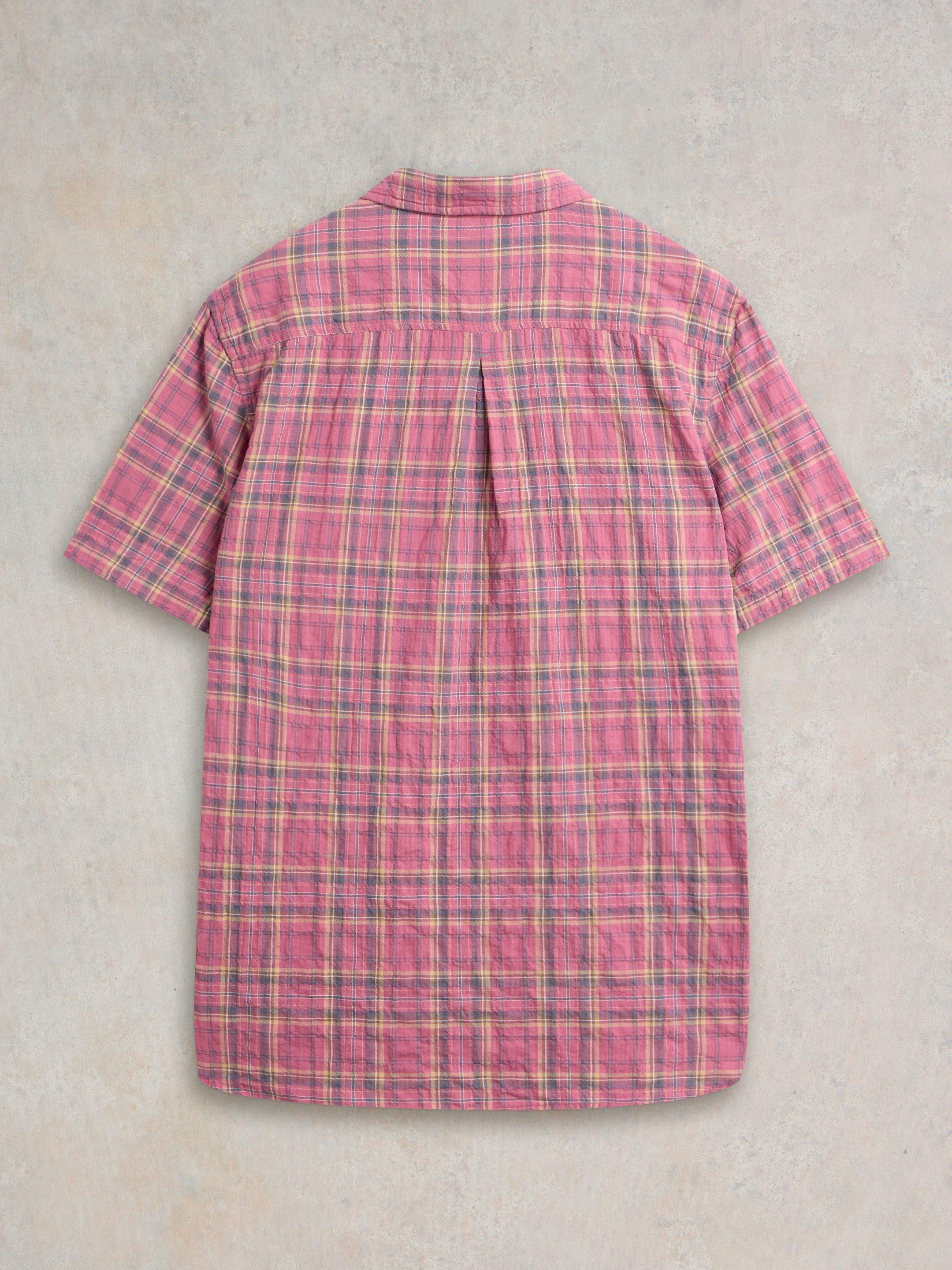 Madras Check SS Shirt in PINK MLT - FLAT BACK