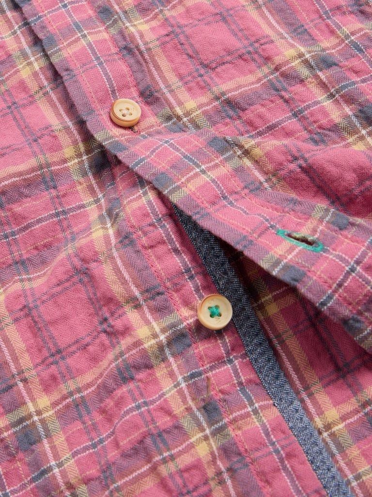 Madras Check SS Shirt in PINK MLT - FLAT DETAIL