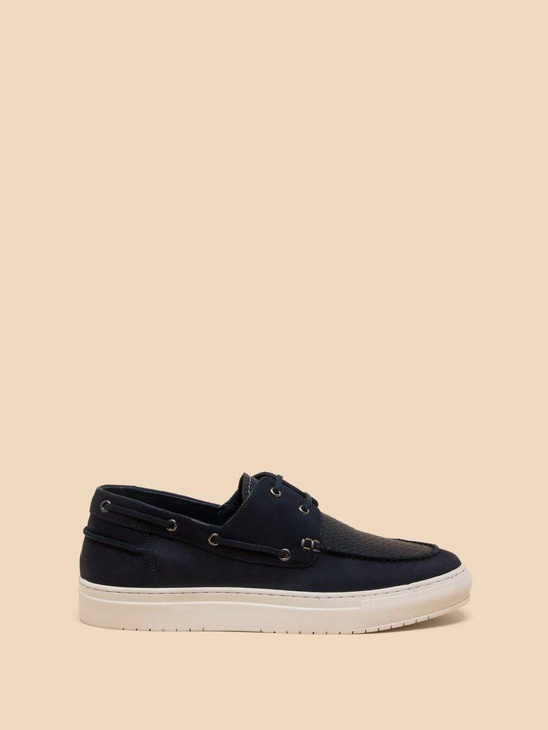 Noah Leather Boat Shoe in DARK NAVY - LIFESTYLE