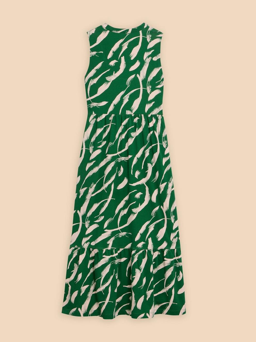 Sonia Jersey Maxi Dress in GREEN PR - FLAT BACK