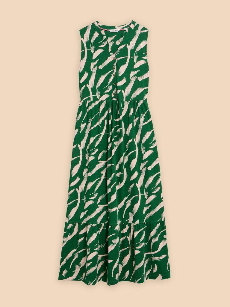 Sonia Jersey Maxi Dress in GREEN PR - FLAT FRONT