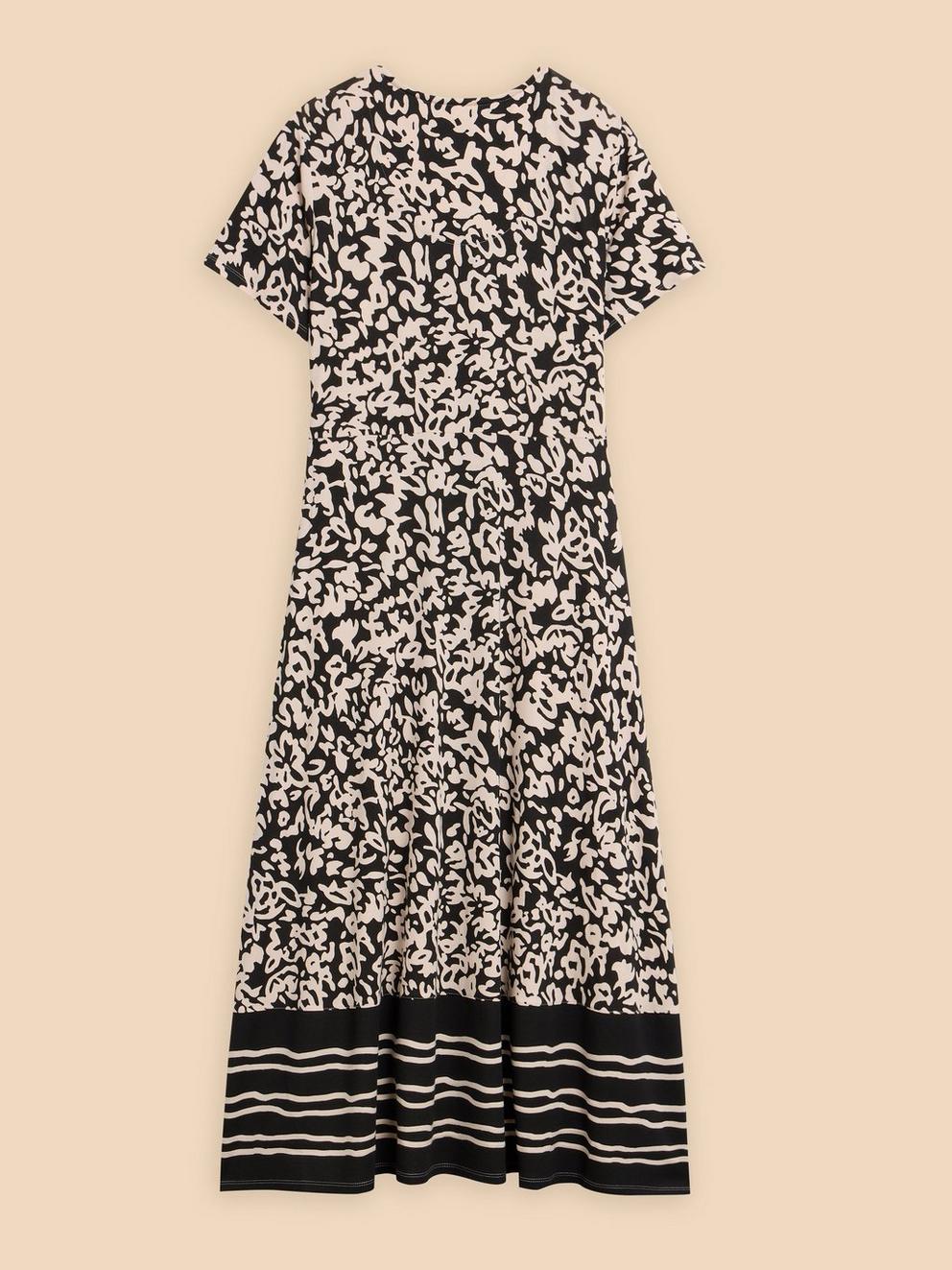 Amelia Jersey Dress in BLK PR - FLAT BACK