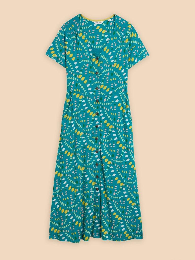 Amelia Jersey Dress in TEAL PR - FLAT FRONT