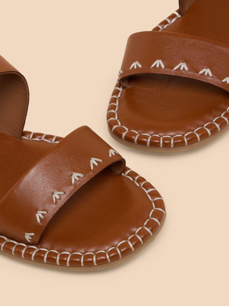 Sweetpea Leather Sandal in MID TAN - FLAT BACK