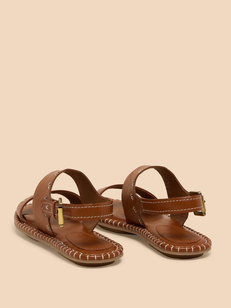 Sweetpea Leather Sandal in MID TAN - FLAT DETAIL