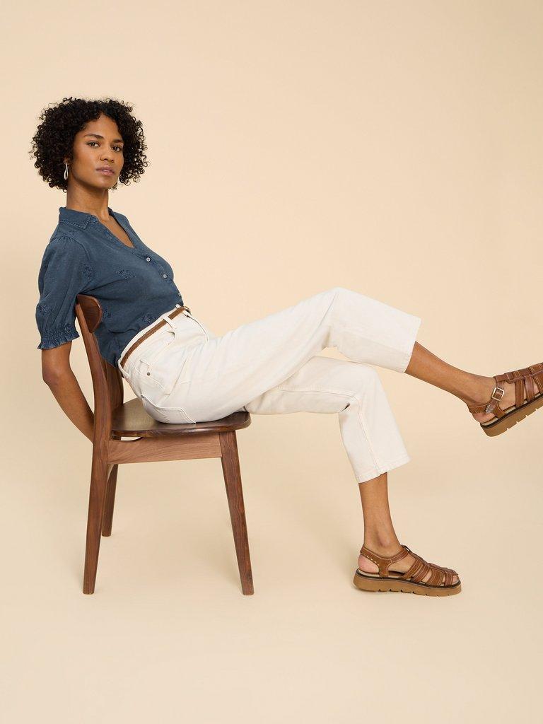 PENELOPE EMBROIDERED SHIRT in INDIGO BLE - LIFESTYLE