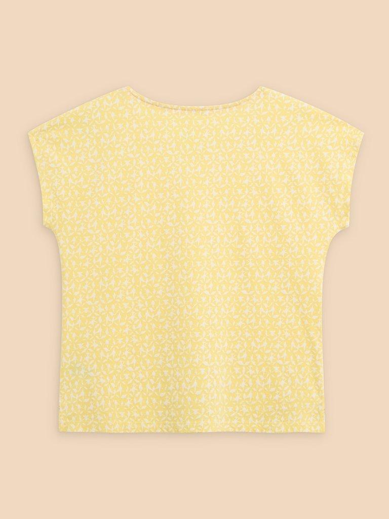 ANTHEA EMBROIDERY SHORT SLEEVE TOP in YELLOW PR - FLAT BACK