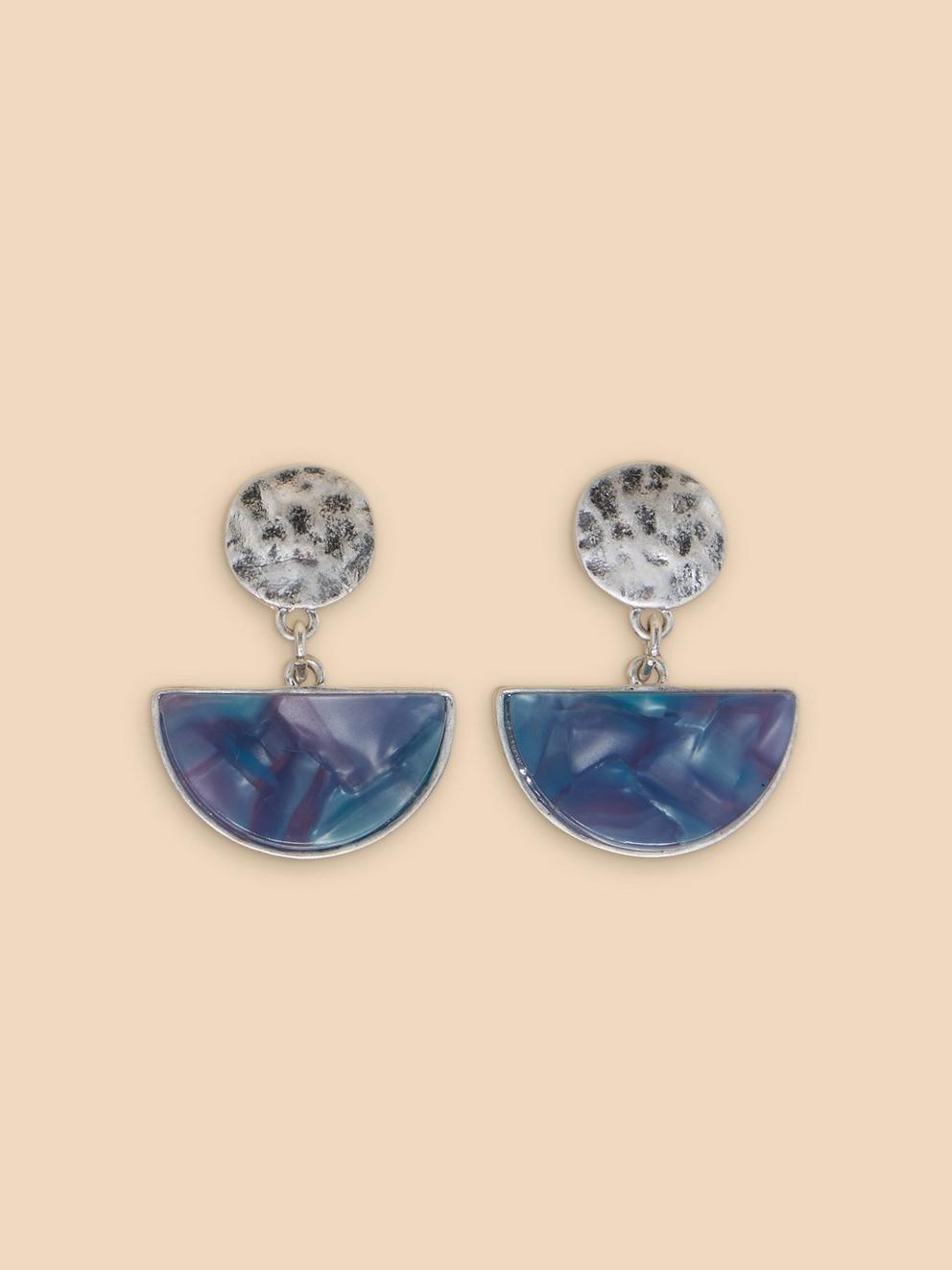 Ada Resin Drop Earrings in BLUE MLT - FLAT FRONT