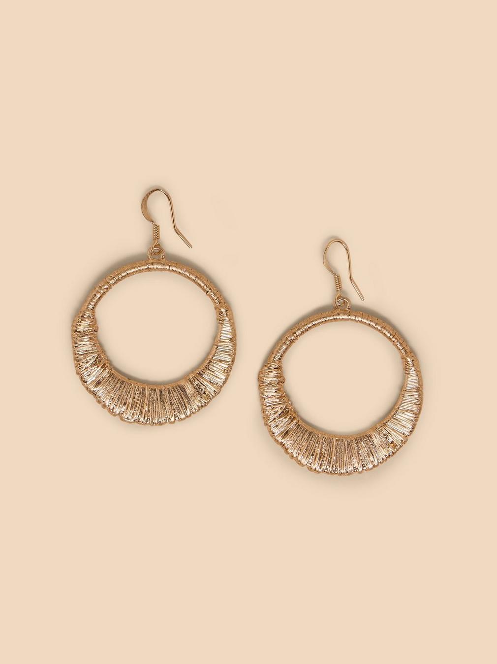 Mae Drop Hoop Earrings in GLD TN MET - FLAT BACK