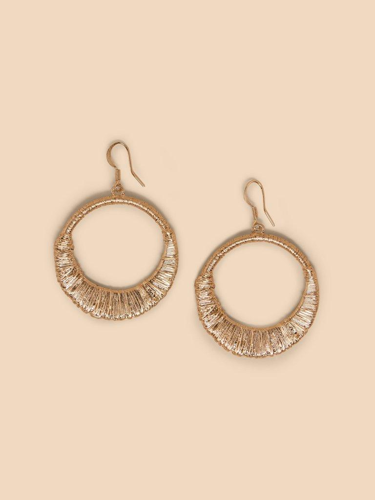 Mae Drop Hoop Earrings in GOLD TONE METALLIC | White Stuff