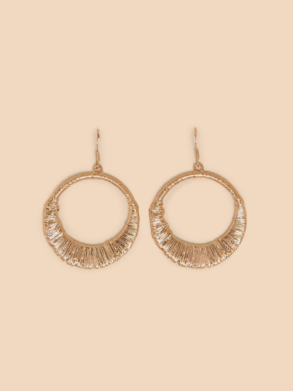 Mae Drop Hoop Earrings in GLD TN MET - FLAT FRONT