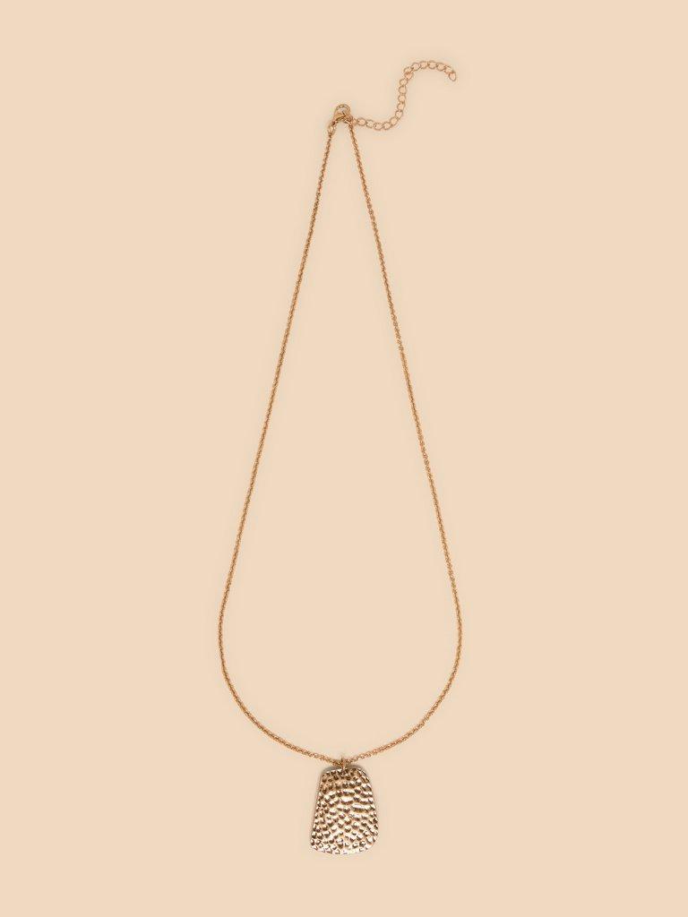 Liv Pendant Long Necklace in GLD TN MET - FLAT FRONT