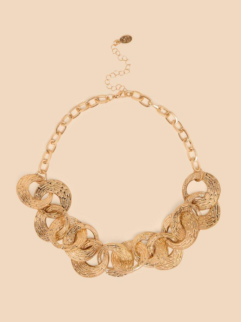 Ela Circular Link Necklace in GLD TN MET - FLAT FRONT