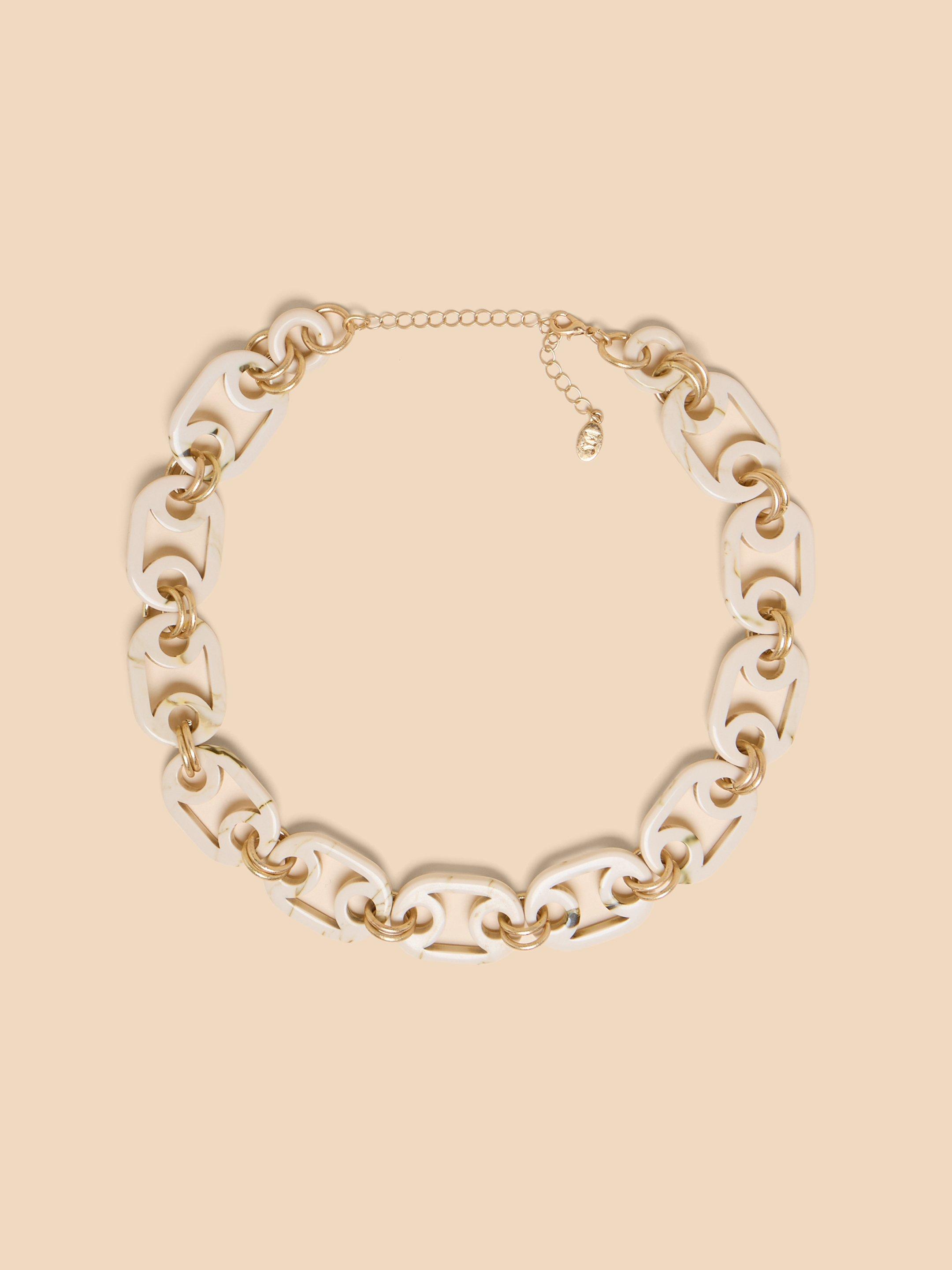 Ema Resin Chain Necklace in NAT MLT - FLAT FRONT