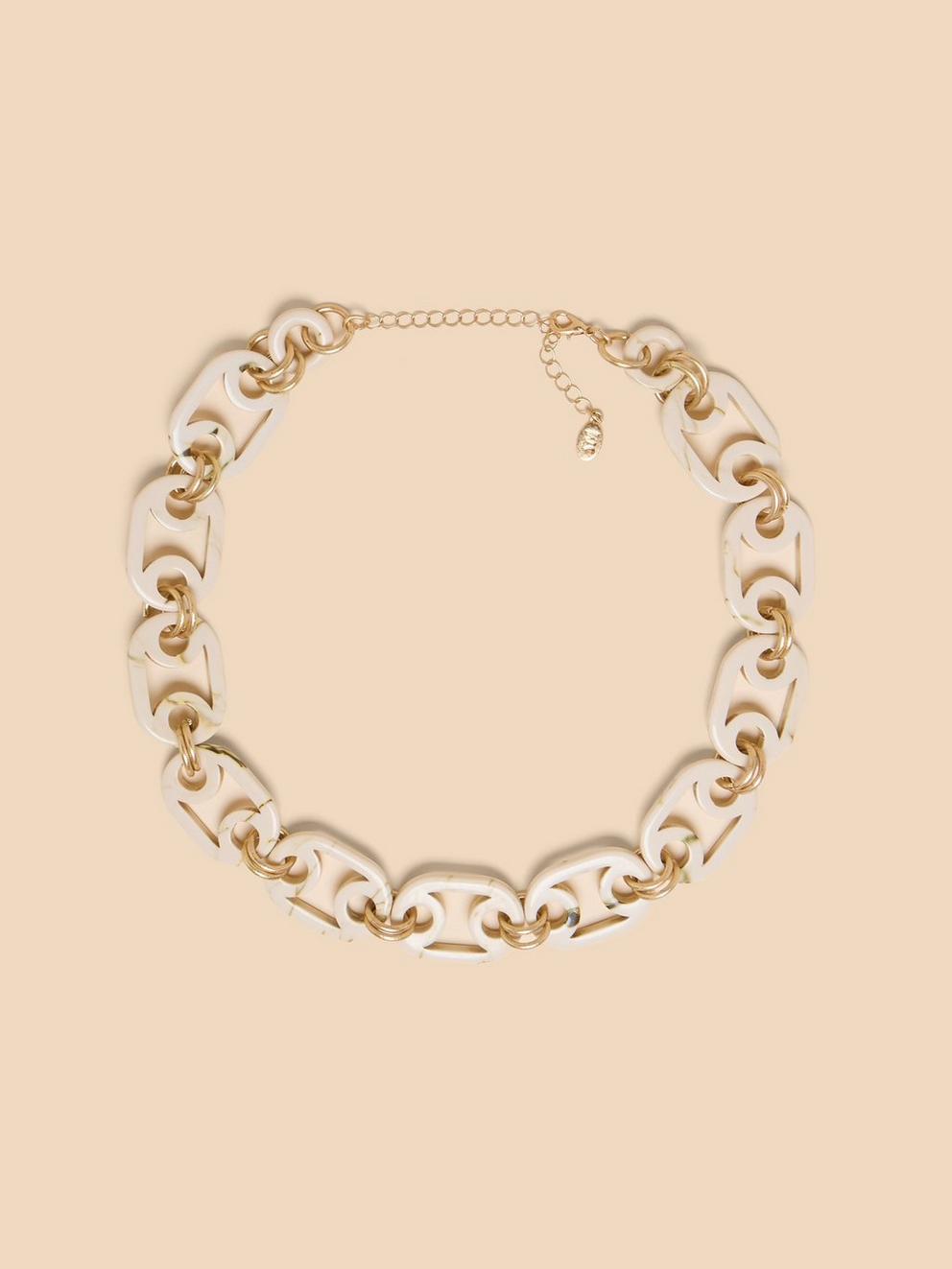 Ema Resin Chain Necklace in NAT MLT - FLAT FRONT