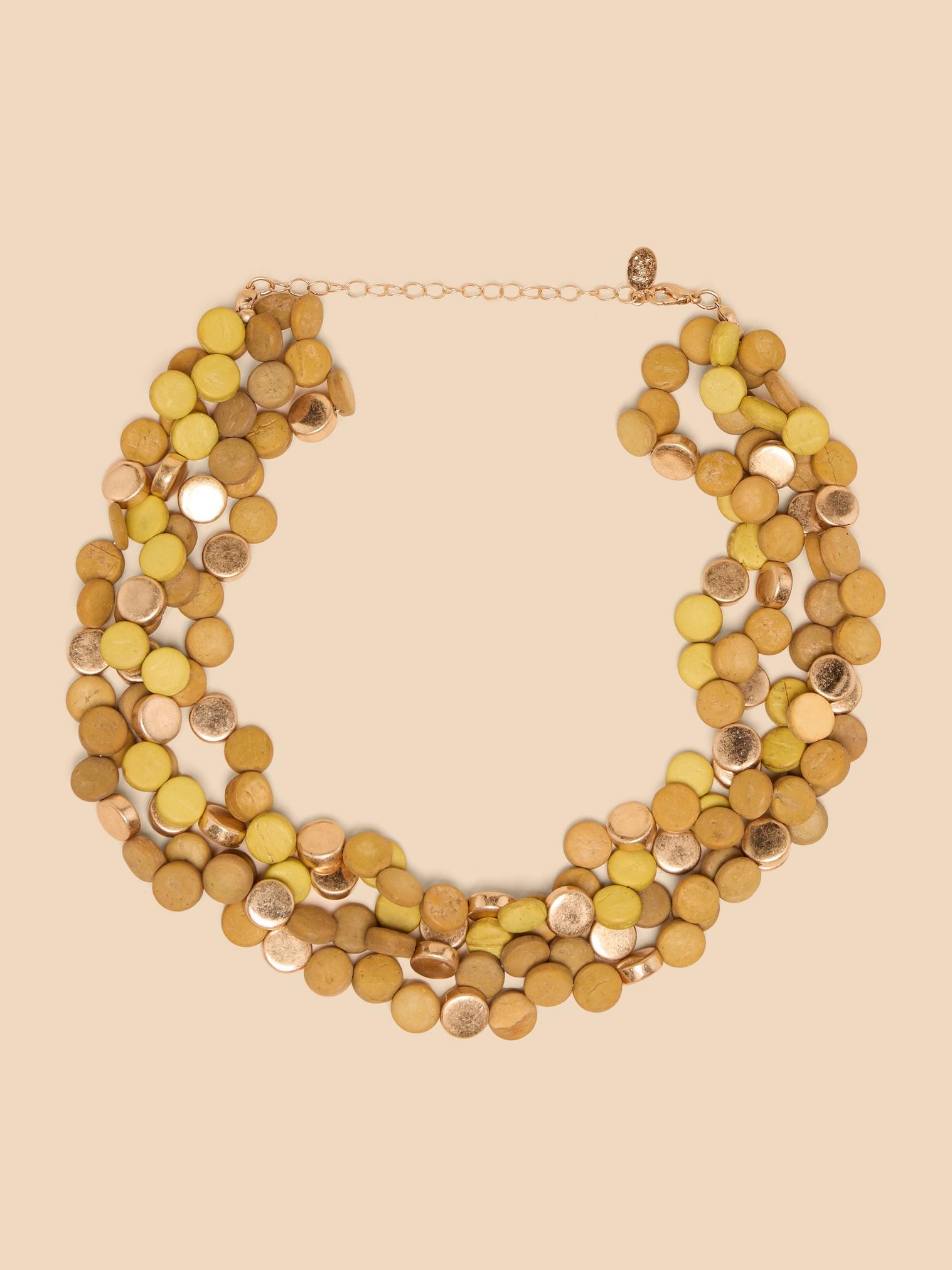 Vera Cluster Necklace in YELLOW MLT - FLAT FRONT