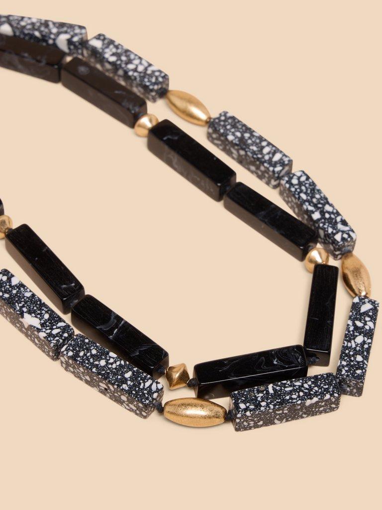 Ana Double Layer Necklace in BLK MLT - FLAT DETAIL