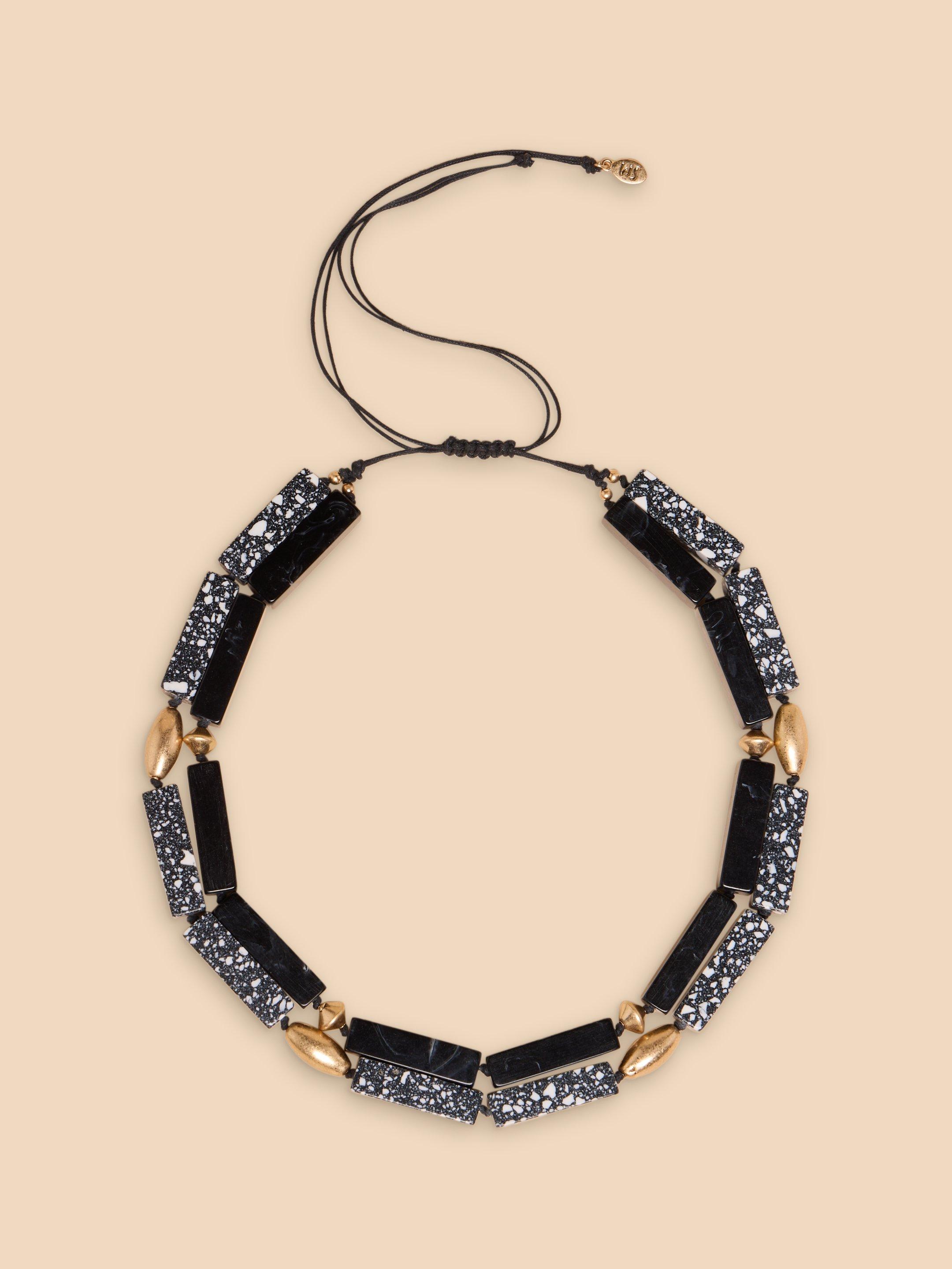 Ana Double Layer Necklace in BLK MLT - FLAT FRONT