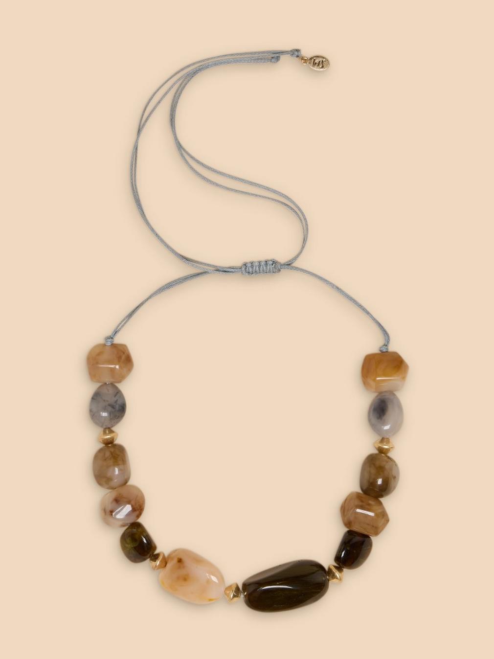 Lena Necklace in GREY MLT - FLAT FRONT