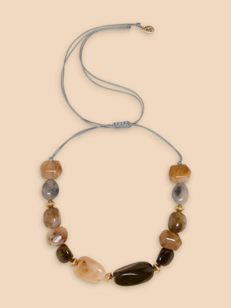 Lena Necklace in GREY MLT - FLAT FRONT