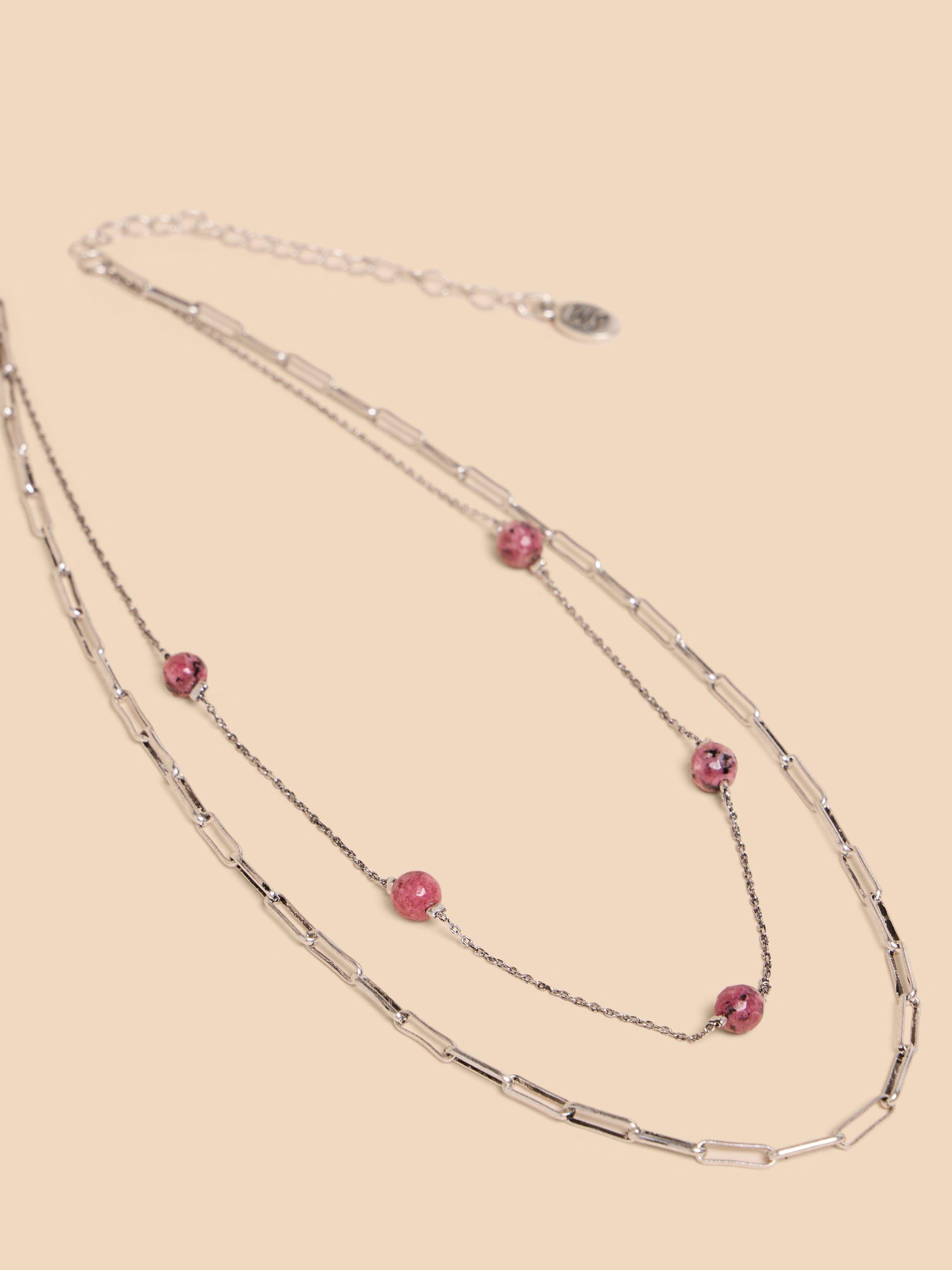 Kai Double Layer Necklace in SLV TN MET - FLAT DETAIL