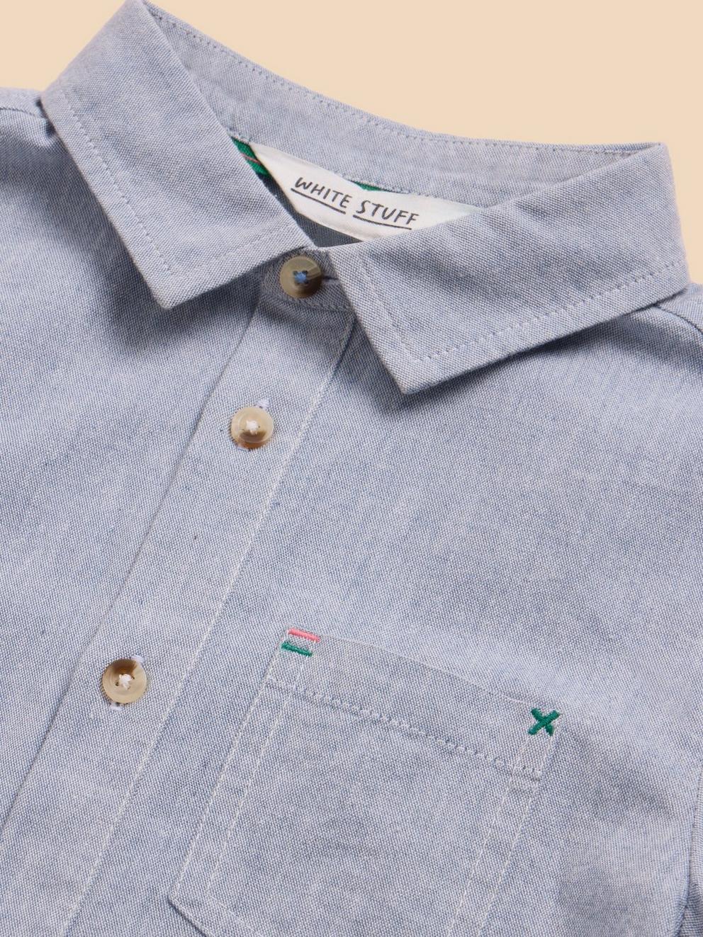 Chambray SS Shirt in CHAMB BLUE - FLAT DETAIL