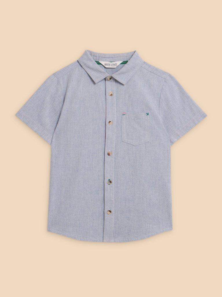Chambray SS Shirt in CHAMB BLUE - FLAT FRONT