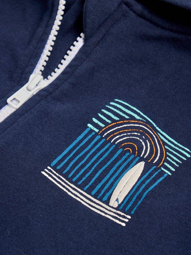 Frankie Graphic Hoodie in DARK NAVY - FLAT DETAIL