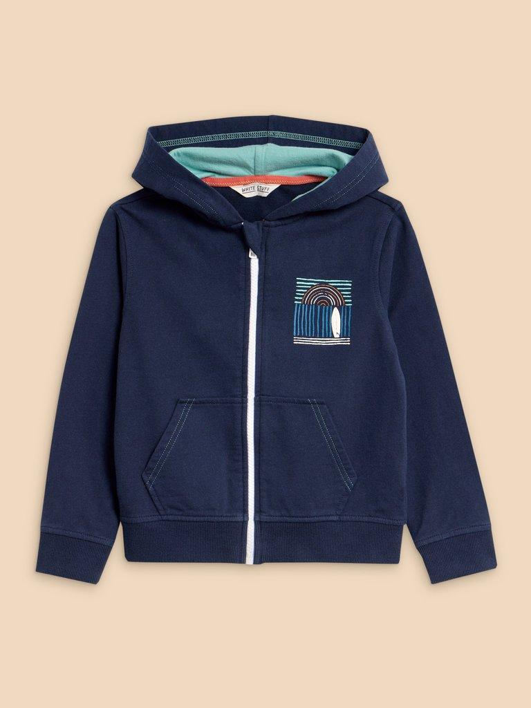 Frankie Graphic Hoodie in DARK NAVY - FLAT FRONT