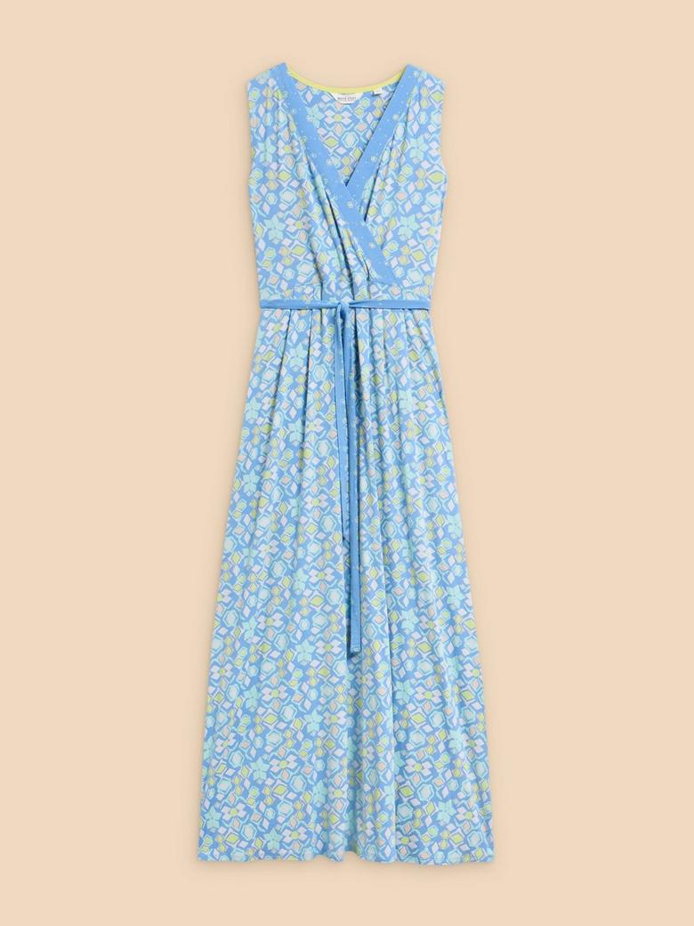 White Stuff Avery Women's Jersey Wrap Maxi Dress Stylish Print Ladies Outfit