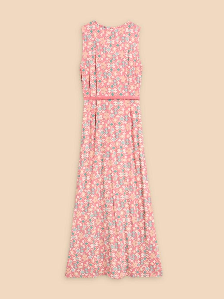 Avery Maxi Jersey Dress in PINK MLT - FLAT BACK