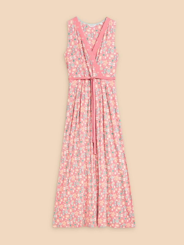 Avery Maxi Jersey Dress in PINK MLT - FLAT FRONT