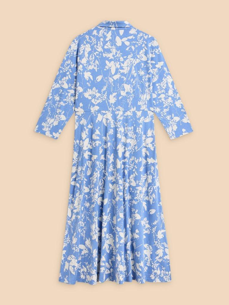 RUA COTTON MIX JERSEY DRESS in BLUE MLT - FLAT BACK