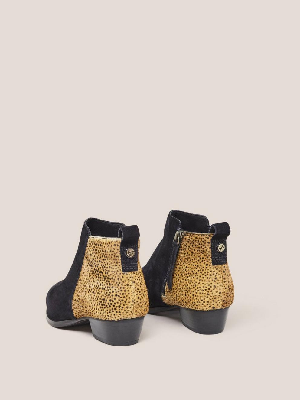 Willow Suede Pony Ankle Boot in BLK PR - FLAT BACK