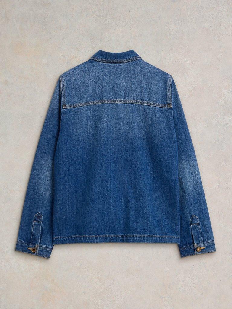 Carrie Denim Jacket in MID DENIM - FLAT BACK