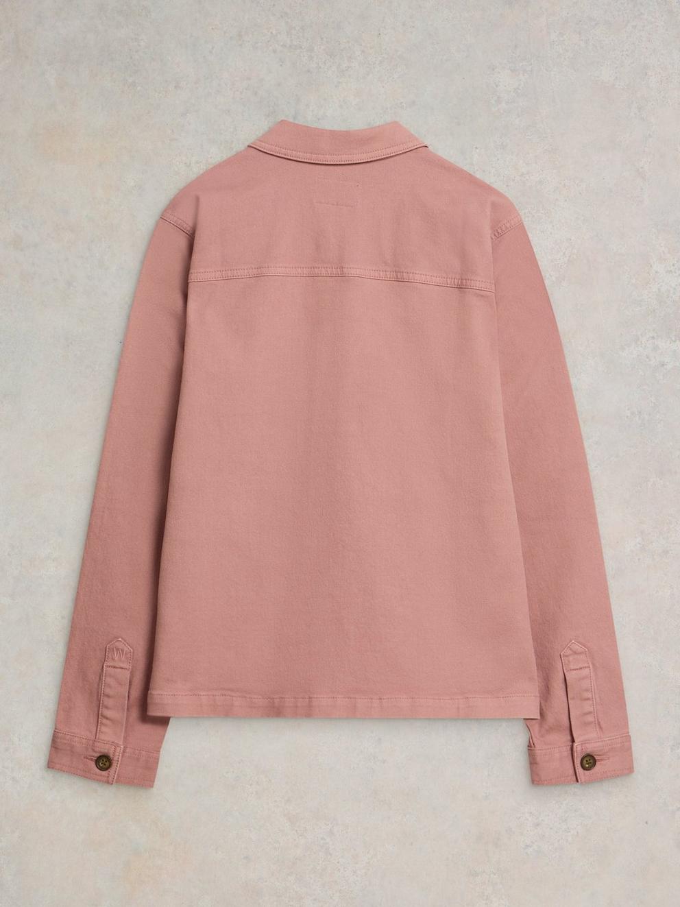 Carrie Denim Jacket in MID PINK - FLAT BACK