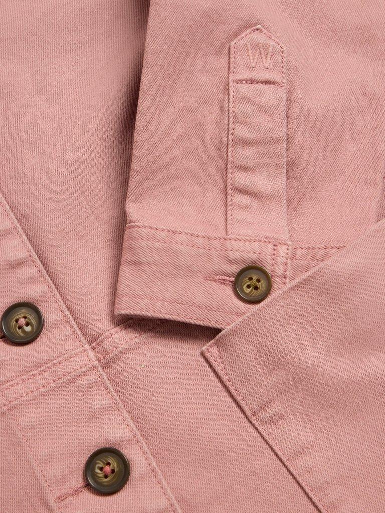 Carrie Denim Jacket in MID PINK - FLAT DETAIL