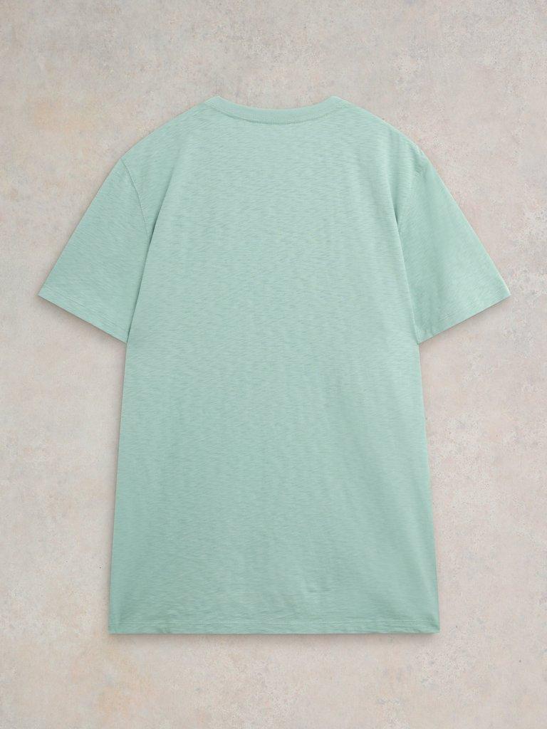 Shark Pocket Graphic Tee in MINT GREEN - FLAT BACK
