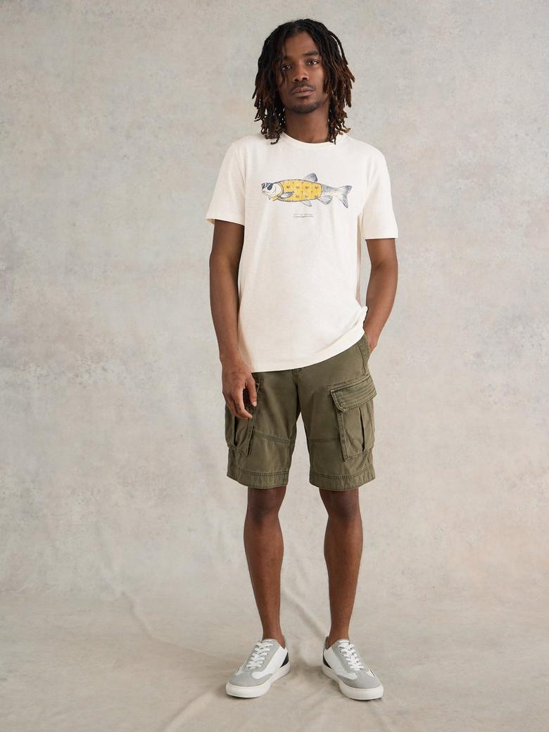 White Stuff Out Of Offish Graphic Men's T-Shirt 100% Cotton Short Sleeve Tee