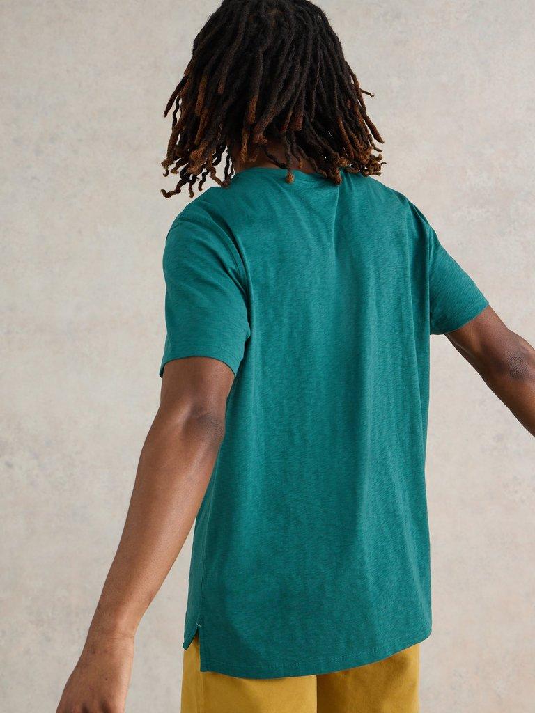 Mix Tape Graphic Tee in DK TEAL - MODEL BACK