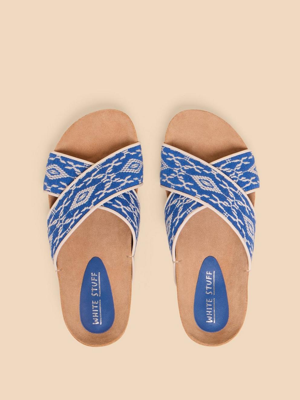 Poppy Footbed Sandal in BLUE MLT - FLAT DETAIL