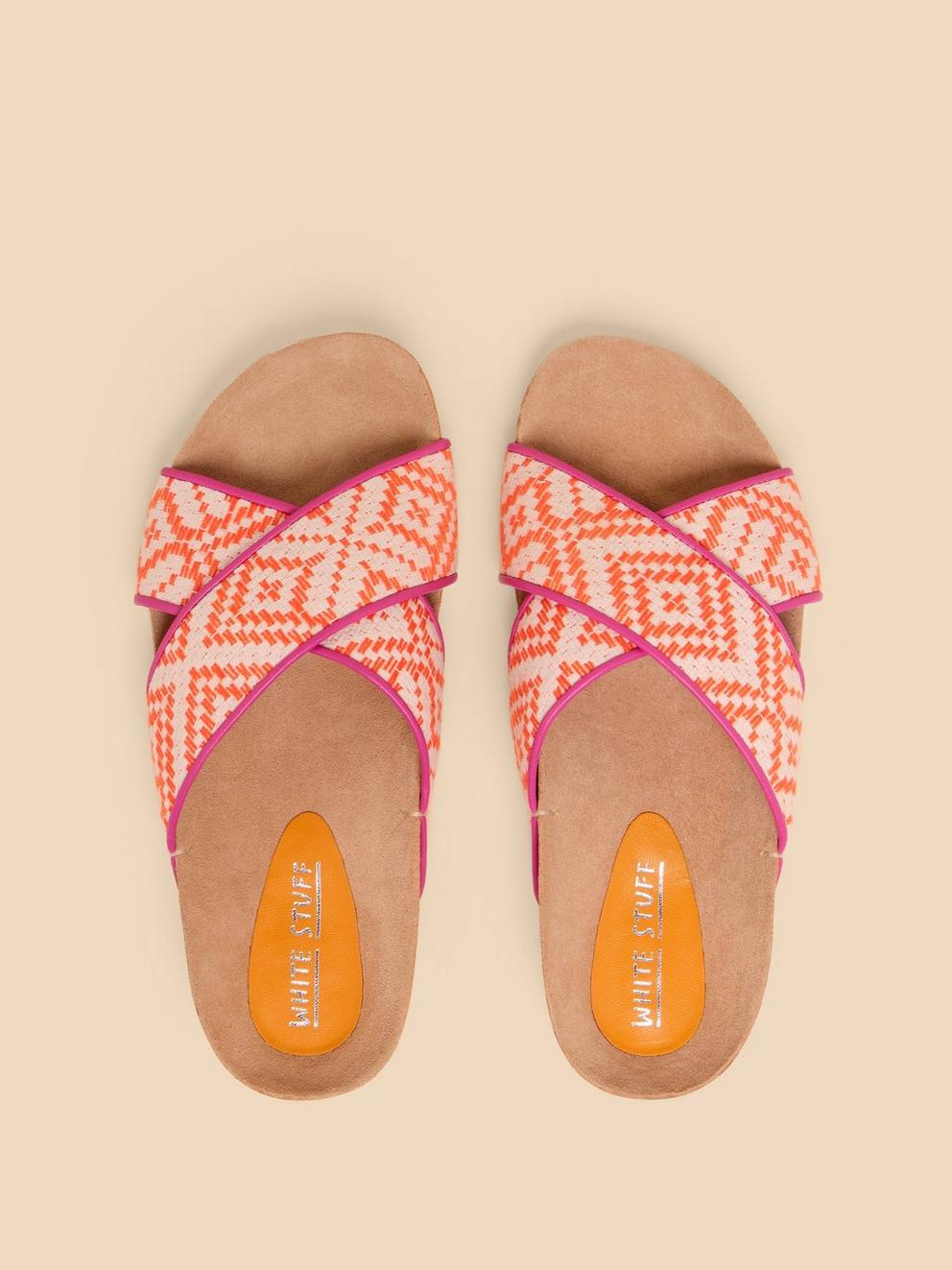 Poppy Footbed Sandal in ORANGE MLT - FLAT DETAIL
