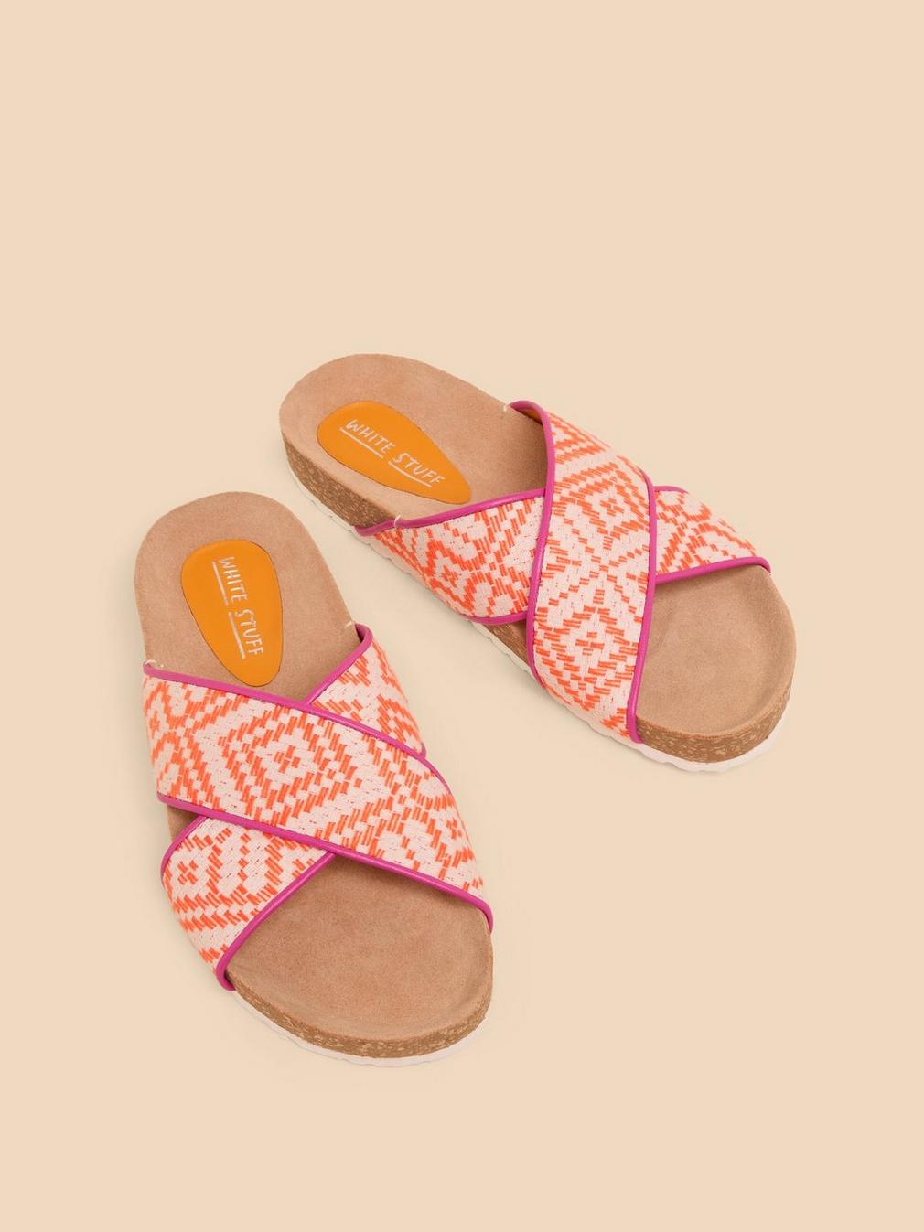 Poppy Footbed Sandal in ORANGE MLT - FLAT FRONT