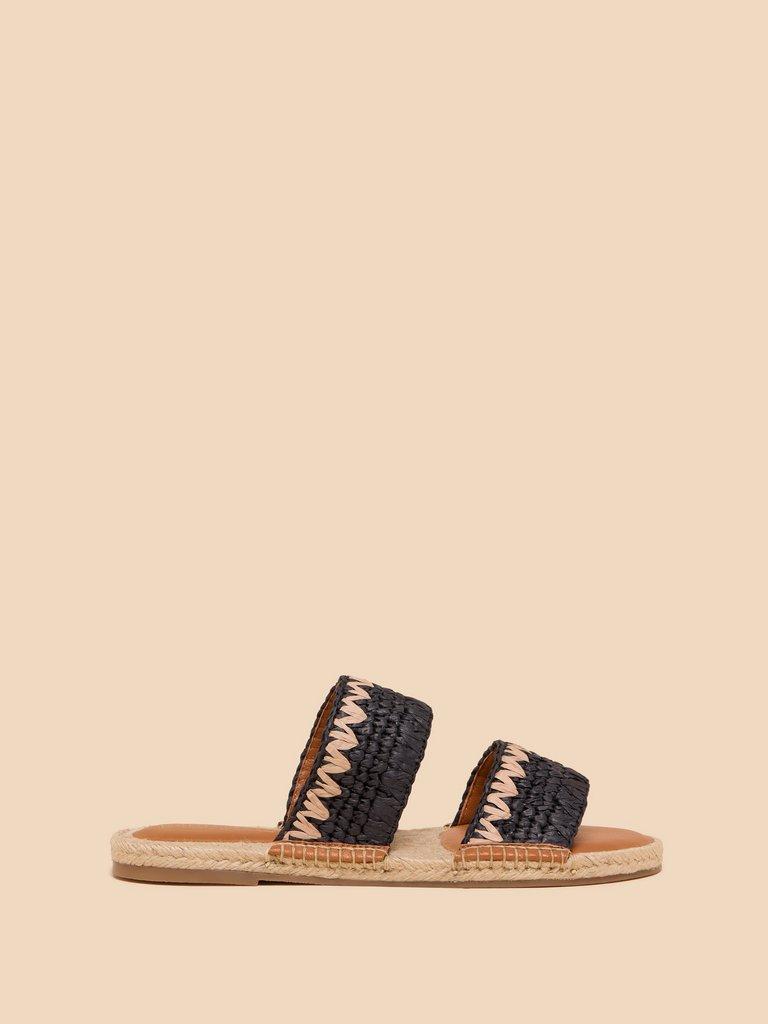 Belflower Raffia Mule in BLK MLT - LIFESTYLE