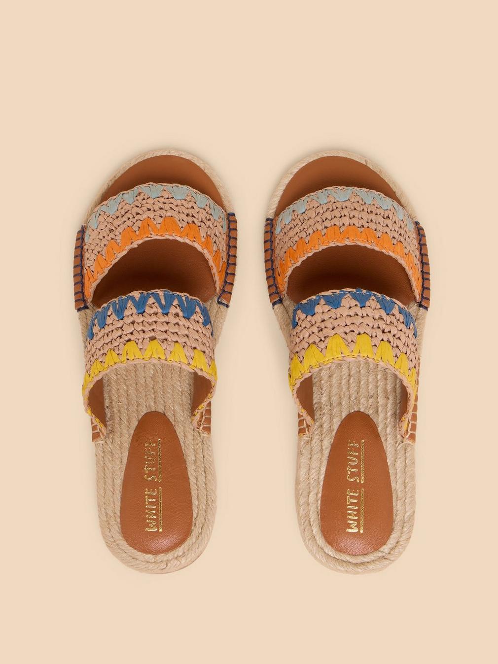 Belflower Raffia Mule in NAT MLT - FLAT DETAIL