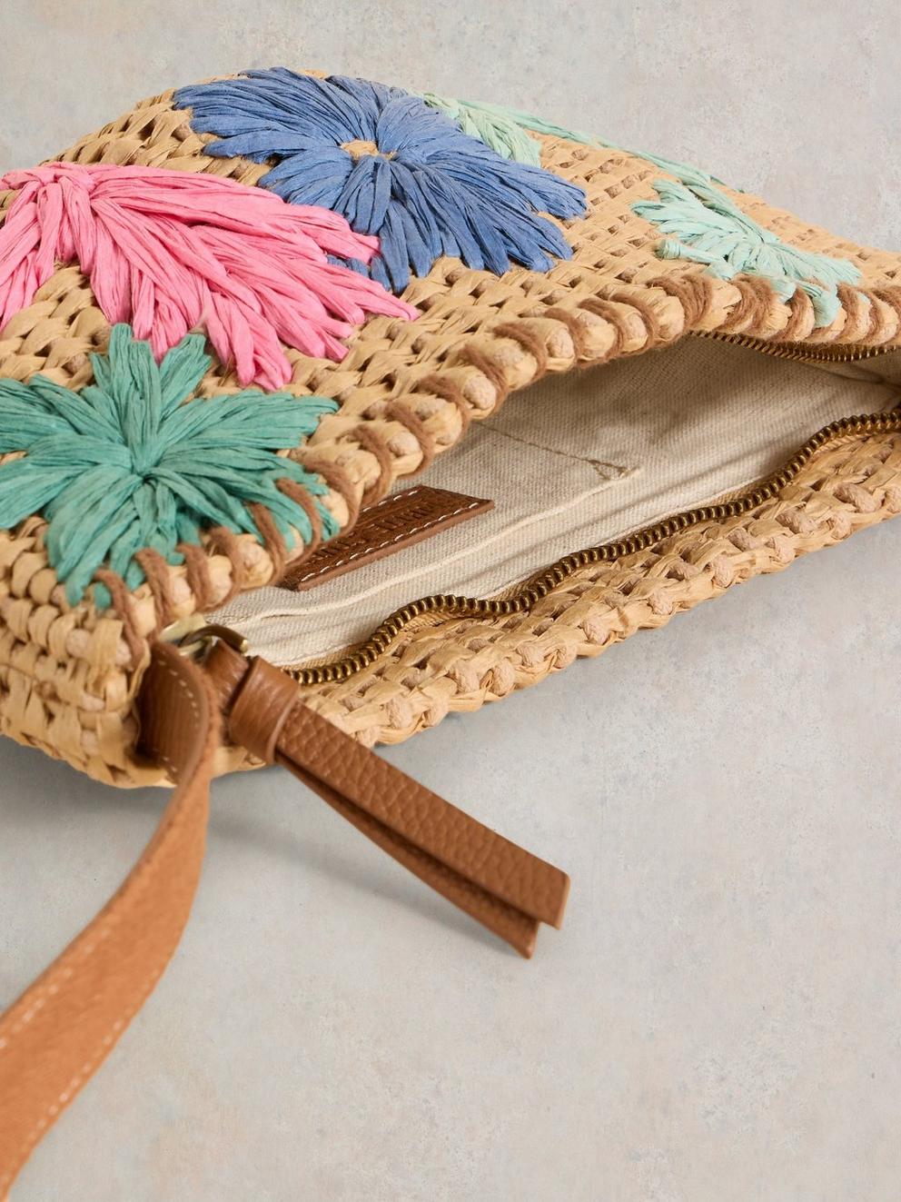 Floral Jute Crossbody in LGT NAT - FLAT DETAIL